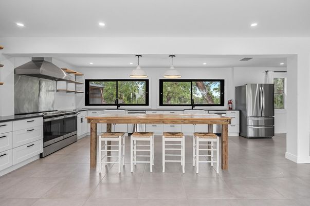 Interior, Kitchen, Pendant Lights, Recessed Lighting, Stainless Steel Appliances