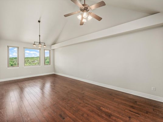 Empty room, Interior, Pendant Lights, Wood Texture Flooring
