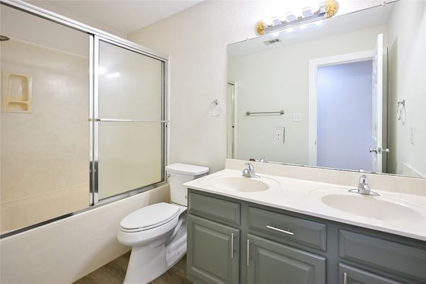 Bathroom, Dual Sink Vanities, Glass Shower, Interior