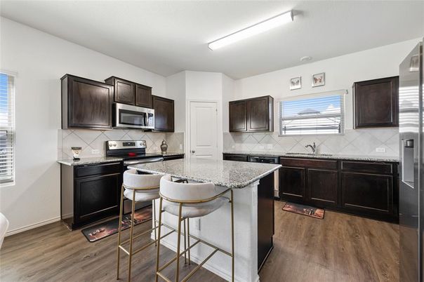 Interior, Kitchen, Stainless Steel Appliances, Wood Texture Flooring
