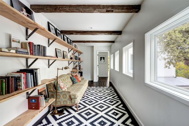 Interior, Recessed Lighting, Wooden Beams, Wood Texture Flooring