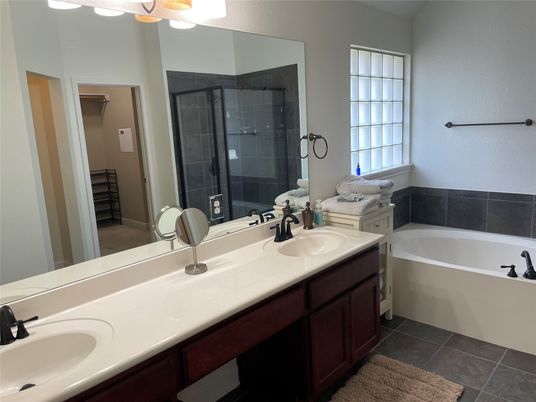 Bathroom, Dual Sink Vanities, Glass Shower, Interior