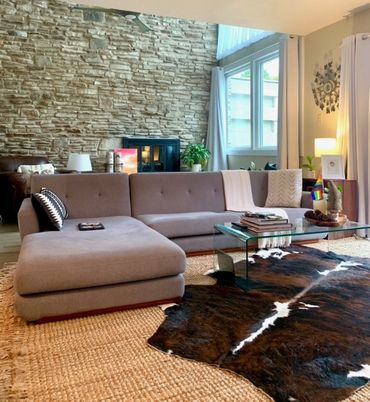 Fireplace, Interior, Living room, Stone Walls