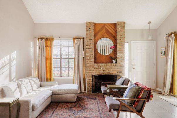Fireplace, Interior, Living room, Pendant Lights