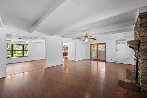 Empty room, Fireplace, Interior, Wood Texture Flooring