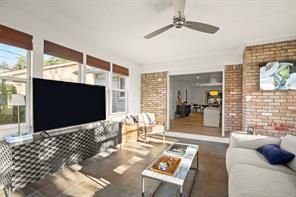 Interior, Living room, Stone Walls, Wood Texture Flooring