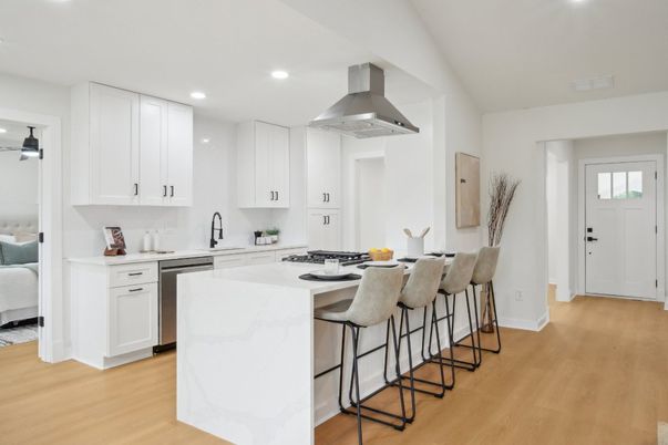 Interior, Kitchen, Recessed Lighting, Wood Texture Flooring