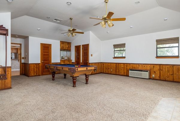 Billiard Table, Game Room, Interior, Recessed Lighting