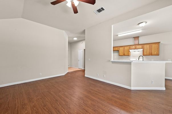 Interior, Kitchen, Recessed Lighting, Wood Texture Flooring