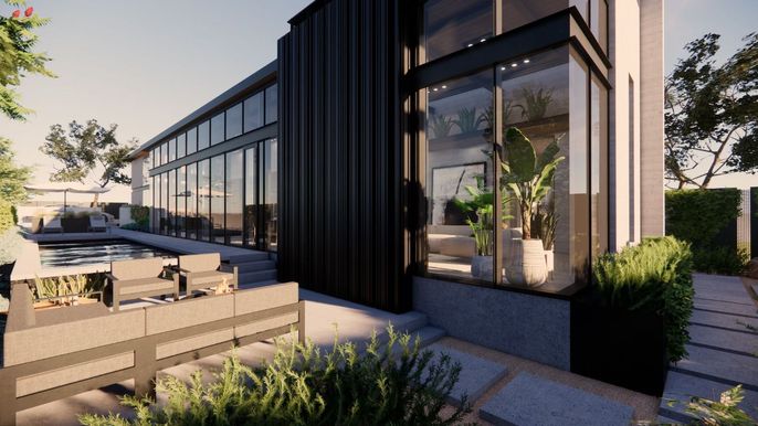 Exterior, Facade, Modern
