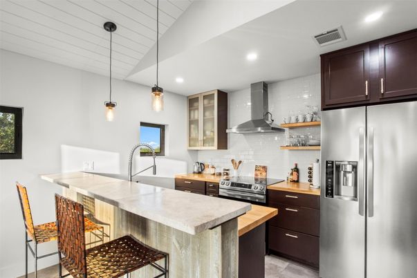 Interior, Kitchen, Pendant Lights, Recessed Lighting, Stainless Steel Appliances