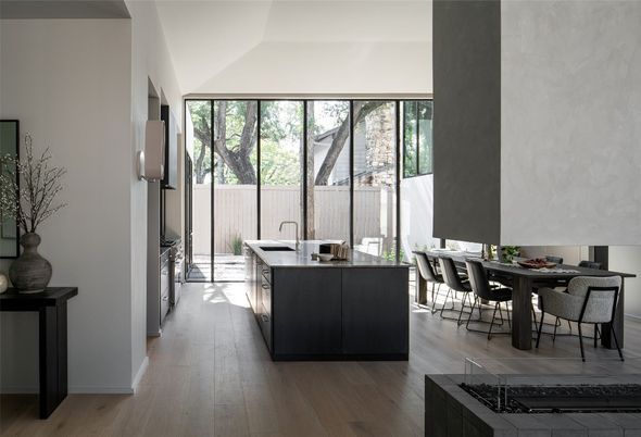 Dining room, Interior, Kitchen, Wood Texture Flooring