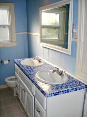 Bathroom, Dual Sink Vanities, Interior, Tile Countertops