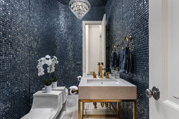 Bathroom, Chandelier, Interior
