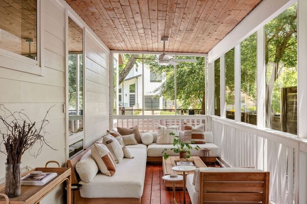Interior, Living room, Stone Walls, Sun Room, Wood Texture Flooring