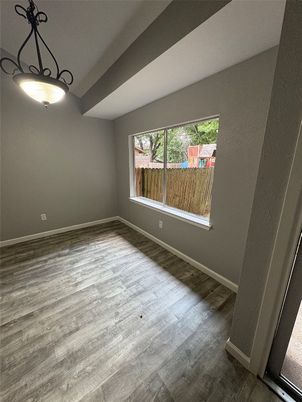 Empty room, Interior, Pendant Lights, Wood Texture Flooring