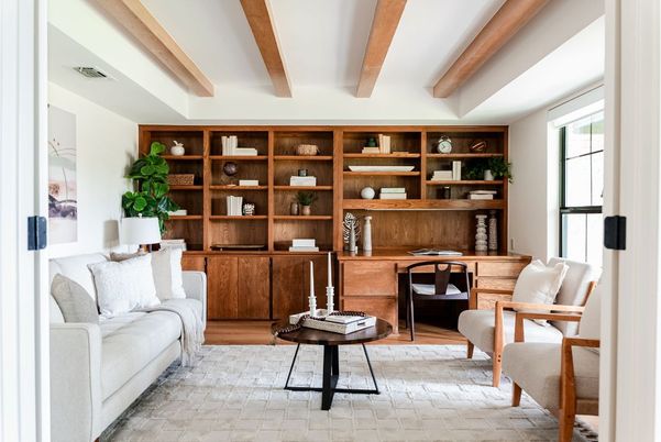 Home Office, Interior, Wooden Beams