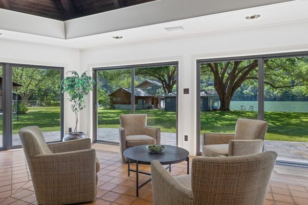 Interior, Living room, Recessed Lighting, Sun Room, Water