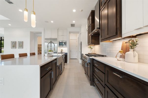 Interior, Kitchen, Pendant Lights, Recessed Lighting, Stainless Steel Appliances