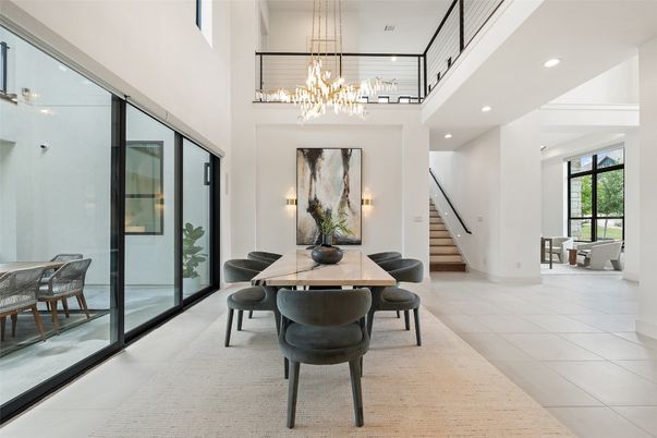 Chandelier, Dining room, Interior, Recessed Lighting
