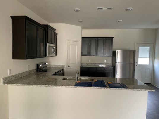 Interior, Kitchen, Recessed Lighting, Wood Texture Flooring