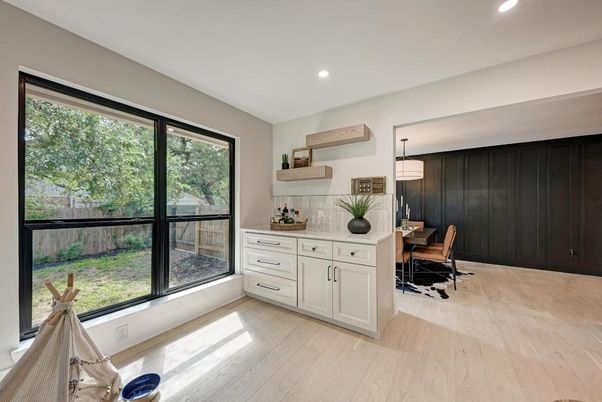 Home Office, Interior, Recessed Lighting, Wood Texture Flooring
