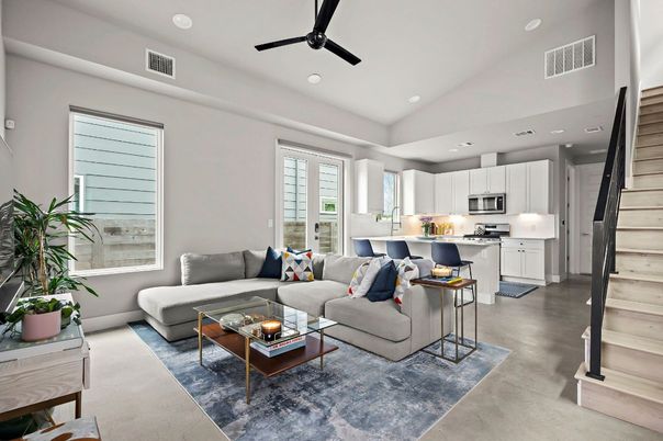 Dining room, Interior, Kitchen, Living room, Recessed Lighting, Stainless Steel Appliances