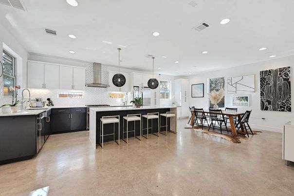 Dining room, Interior, Kitchen, Pendant Lights, Recessed Lighting