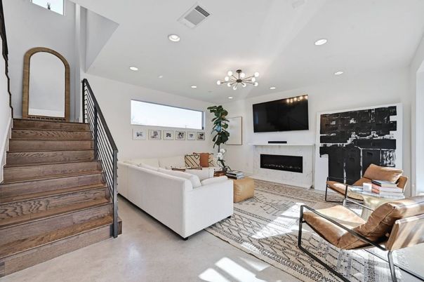 Fireplace, Interior, Living room, Recessed Lighting