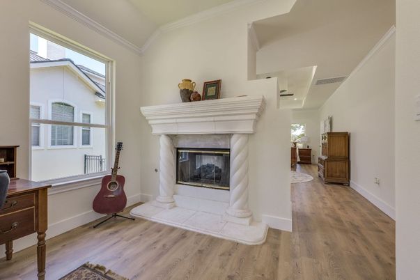 Fireplace, Interior, Wood Texture Flooring