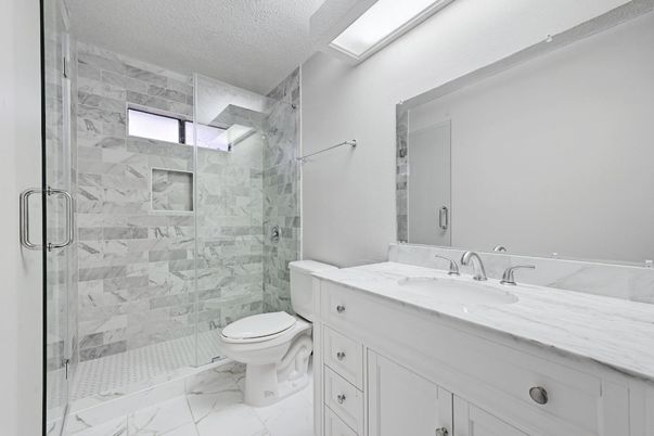 Bathroom, Glass Shower, Interior, Marble, Marble Walls