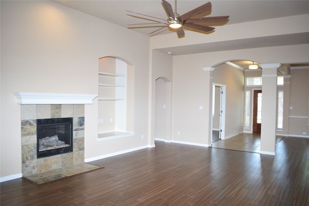 Empty room, Fireplace, Interior, Wood Texture Flooring