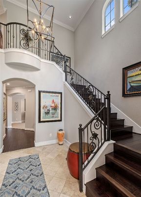 Chandelier, Interior, Recessed Lighting, Wood Texture Flooring