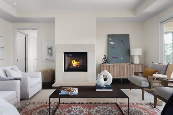 Fireplace, Interior, Living room, Recessed Lighting