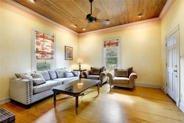 Interior, Living room, Recessed Lighting, Wooden Ceilings, Wood Texture Flooring