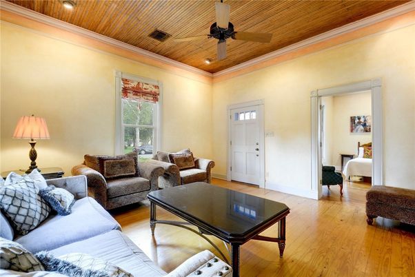 Interior, Living room, Recessed Lighting, Wooden Ceilings, Wood Texture Flooring