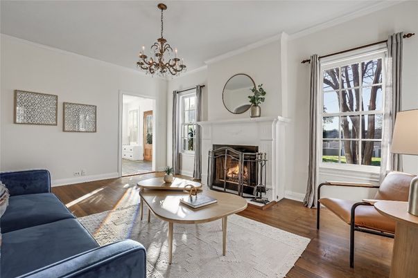 Chandelier, Fireplace, Interior, Living room, Wood Texture Flooring