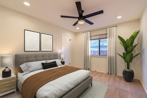 Bedroom, Interior, Recessed Lighting