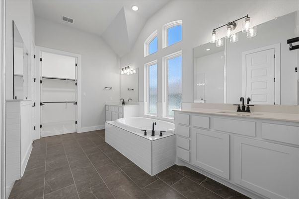 Bathroom, Dual Sink Vanities, Interior, Recessed Lighting