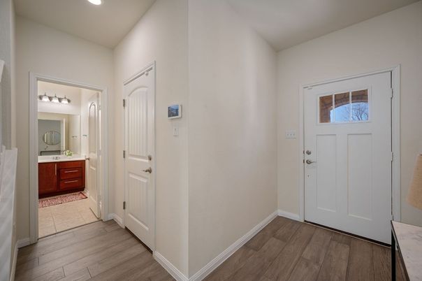 Bathroom, Interior, Recessed Lighting, Wood Texture Flooring