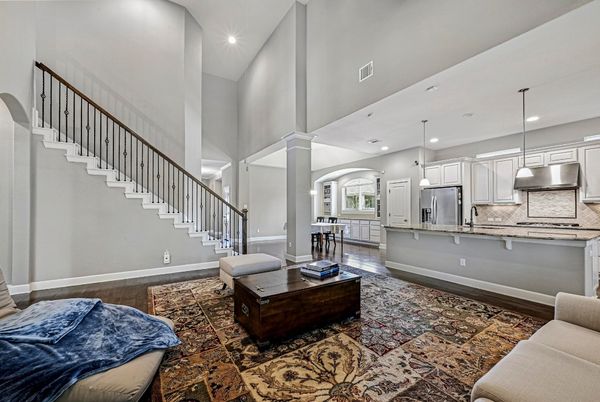 Interior, Kitchen, Living room, Pendant Lights, Recessed Lighting, Stainless Steel Appliances, Wood Texture Flooring