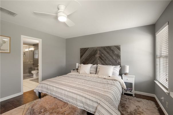 Bathroom, Bedroom, Glass Shower, Interior, Wood Texture Flooring
