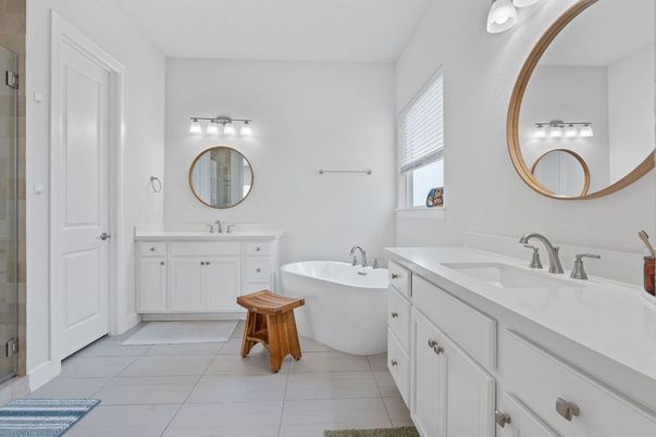 Bathroom, Dual Sink Vanities, Free Standing Baths, Interior