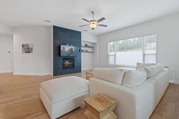 Fireplace, Interior, Living room, Wood Texture Flooring