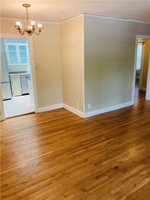 Chandelier, Empty room, Interior, Kitchen, Wood Texture Flooring
