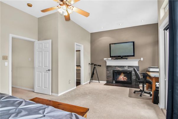 Fireplace, Home Office, Interior, Recessed Lighting