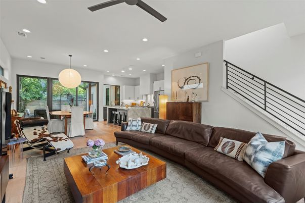 Dining room, Interior, Kitchen, Living room, Pendant Lights, Recessed Lighting, Wood Texture Flooring