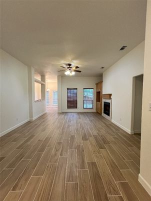 Empty room, Fireplace, Interior, Wood Texture Flooring