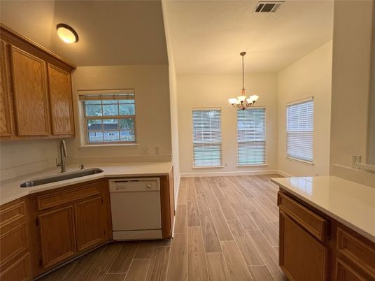 Chandelier, Interior, Kitchen, Wood Texture Flooring