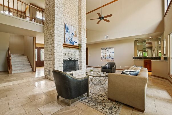Fireplace, Interior, Living room, Stone Walls